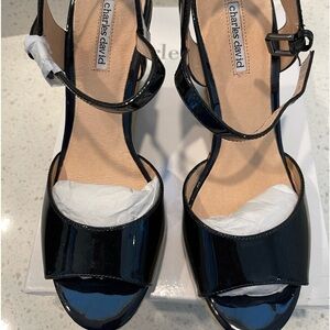 Charles David Navy Blue Patent Leather Wedges